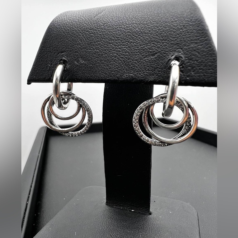 PANDORA 925 Family Always Encircled Hoop Earrings 291156C01